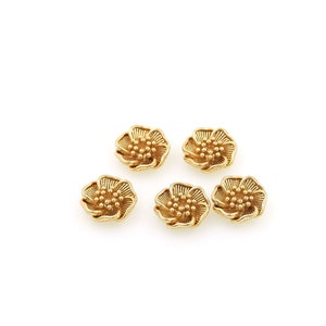 Bead Caps, Flower Bead Caps, 18K Gold Filled Brass Bead Caps, Bead Caps, Plant Bead Caps, Flower Spacer, Copper Bead Caps, 10x3mm