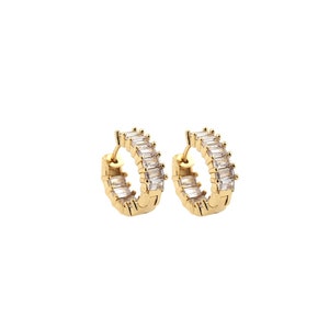 18K Gold Filled Hoop Earrings, Micropavé CZ ronde oorbellen, oorbellen voor vrouwen, cadeau voor haar, 16,8x14,8x5,5mm