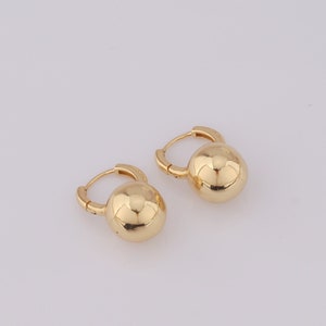 18K Gold Filled Ball Bead Oorbellen, Gold Fashion Oorbellen Oorbellen, Cadeau voor haar, 22,5x15x12,5mm