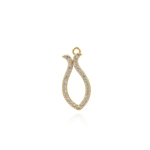 Micro Paved Zirkon Band Anhänger, Band Anhänger in 18K Vergoldet Messing, Gold Band Anhänger, DIY Schmuckherstellung Zubehör, 22x10x1.8mm