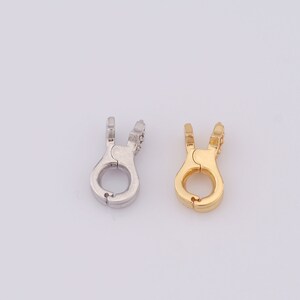 18K Gold Filled Open End Clasp, Silver Necklace Bracelet Clasp, DIY Jewelry Making，12.5x8x5mm