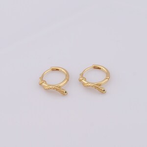 18K Gold Filled Snake Oorbellen, Zirconia Ronde Oorbellen, Fashion Oorbellen, Cadeaus voor haar, 15x16x2.5mm