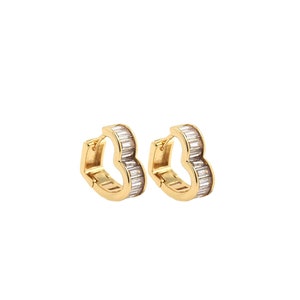 18K Gold Filled Love Oorbellen, Micropavé CZ Love Oorbellen, Damesoorbellen, Modieuze oorbellen, Cadeau voor haar, 15x15x5mm