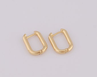 18K Gold Filled Paperclip Earrings, Fashion Earrings, Hypoallergenic Earrings, Gifts for Her，17.8x13x2.7mm