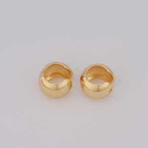 18K goud gevulde ronde oorbellen clips, mode oorbellen, cadeau voor haar, 19,5x20x13,5mm