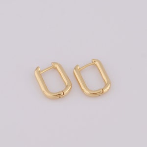 18K Gold gefüllte Büroklammer-Ohrringe, modische Ohrringe, hypoallergene Ohrringe, Geschenke für Sie, 17,8 x 13 x 2,7 mm