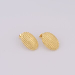 18K Gold Filled Oval Earrings, Frosted Earrings, Stylish Earrings, Gifts for Her，25.5x16x5.5mm