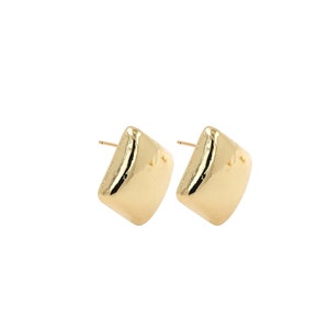18K goud gevulde vierkante Stud Oorbellen, gouden vierkante oorbellen, sierlijke oorbellen, dames oorbellen, Valentijnsdag geschenk, sieraden benodigdheden, 22x22x7,5 mm