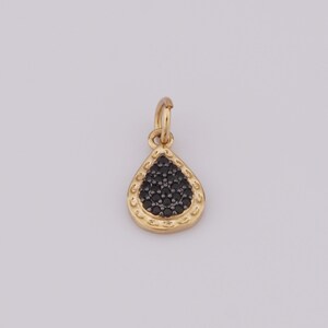 18K Gold Filled Teardrop Pendant, Micro Pave CZ Teardrop Charms, DIY Jewelry Making，17x8.5x2.5mm