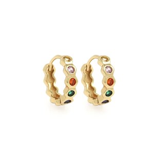18K goud gevulde ronde oorbellen, Zirkoon oorbellen, prachtige oorbellen, hendel terug oorbellen, DIY sieraden maken, 14x13x3.5mm