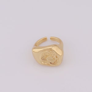 18K Gold Filled Open End Ring, Stamp Ring, Gift For Her