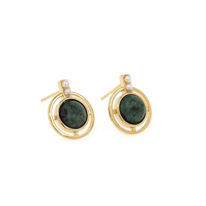 18K goud gevulde ronde oorbellen, micropavé CZ prachtige oorbellen, damesoorbellen, pareloorbellen, doe-het-zelf sieraden maken, 16,5 x 13 x 5,5 mm