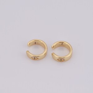 18K Gold Filled Devil's Eye Oorbellen Clips, Micro Pavé CZ Ronde Oorbellen, Fashion Oorbellen, Cadeaus voor haar, 13,5x13x4,5mm