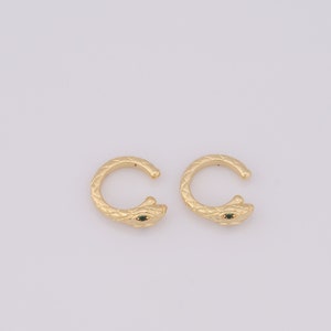 18K Gold Filled Snake Oorbellen Clips, Zirconia Fashion Oorbellen, Cadeau voor haar, 15,5x15x5mm