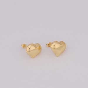 18K Gold Filled Heart Earrings, Fashion Earrings, Gift for Her，16.5x20x10mm