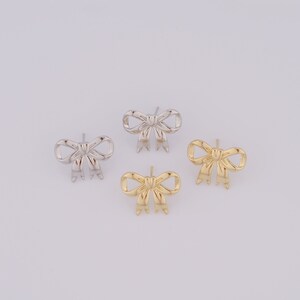 18K Gold Filled Bow Oorbellen, Fashion Oorbellen, Cadeau voor haar, 18x22x1.5mm