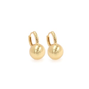 18K Gold Filled Ball Earrings, Fashion Earrings, Minimalist Earrings, Earrings for Women, Gift for Her,15x22x12.5mm