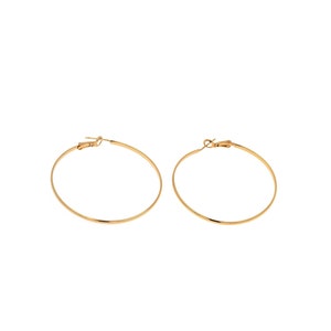 Boho Ohrringe, 18K Gold Filled große Creolen, dünne Goldohrringe, Creolen, Damenohrringe, Geschenk für sie, 52mm