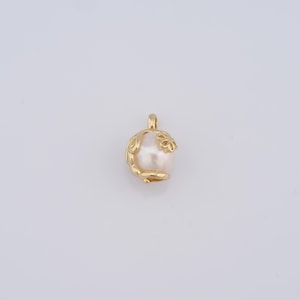 18K Gold Filled Blumenanhänger, Perlenanhänger, Emaille-Charms, DIY-Schmuckherstellung ， 21x14x13mm