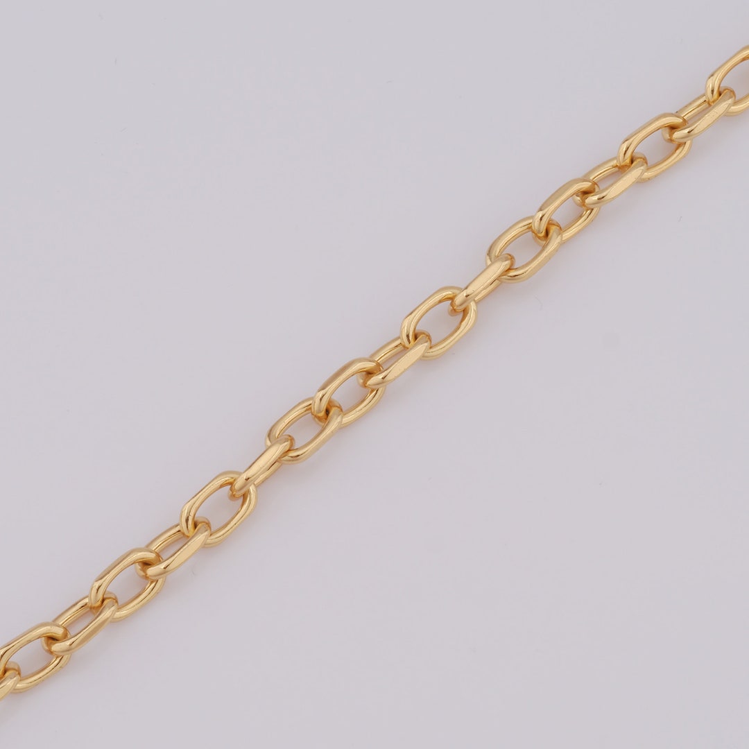 18K Gold Filled Rolo Chain, Oval Chains, DIY Jewelry Making，6.5x2mm - Etsy