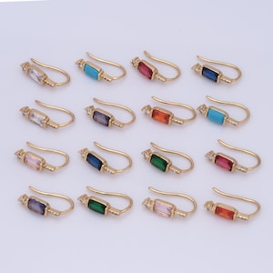 Boucles d'oreilles carrées en or 18 carats, boucles d'oreilles tendance, boucles d'oreilles pour femmes, cadeaux pour elle，19x5x3mm