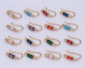 18K Gold Filled Square Earrings, Fashion Earrings, Women&#39;s Earrings, Gifts for Her，19x5x3mm