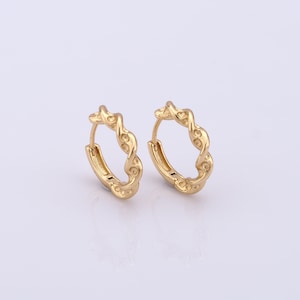 18K goud gevulde ronde oorbellen, gedraaide oorbellen, damesoorbellen, modeoorbellen, 16x3,5 mm