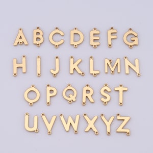 18K Gold Filled Letter Connector, Necklace and Bracelet DIY Jewelry Making，12x8x1.5mm
