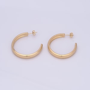 18K Gold Filled Open End Earrings, Fashion Earrings, Women's Earrings, Gifts For Her，34x34.5x5mm