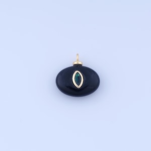 18K Gold Filled Natural Stone Pendant,CZ Evil Eye Charms, Devil Eye Charms，DIY Jewelry Making,18x18x6mm