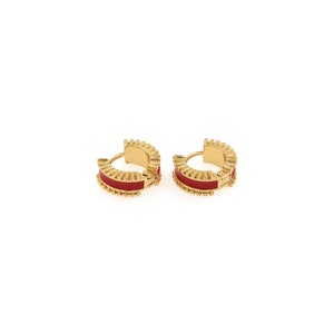 Boucles d'oreilles rondes remplies d'or 18 carats, boucles d'oreilles en or émaillé, boucles d'oreilles délicates, fournitures de bijoux DIY, 12x10x4.7mm