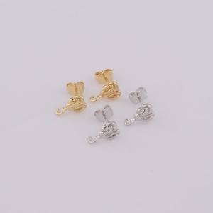 18K Gold Filled Heart Stud Oorbellen, zilveren liefde oorhaken, hypoallergene oorbellen, cadeau voor haar, 12,4x7,5x2,5mm