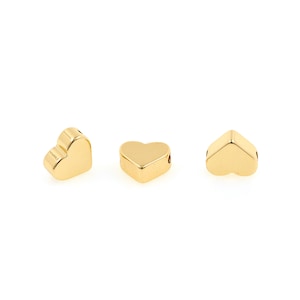 18K Gold Filled Heart Spacer Beads, Bracelet Beads, Necklace Beads, DIY Jewelry Making，5.8*6.8mm