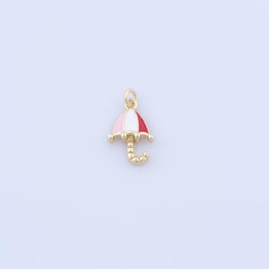 18K Gold Filled Umbrella Pendant,Umbrella  Charms, Enamel Umbrella Charms，DIY Jewelry Making,17x9.8x4mm