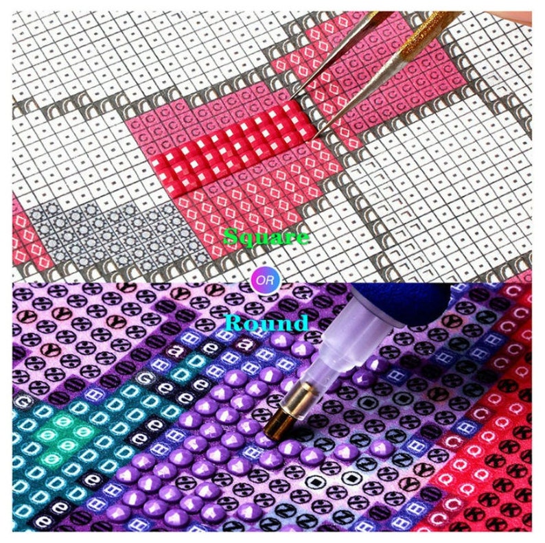 The latest round diamond painting Christmas square diamond mosaic cartoon Mermaid 5D DIY diamond embroidery cross stitch New Year