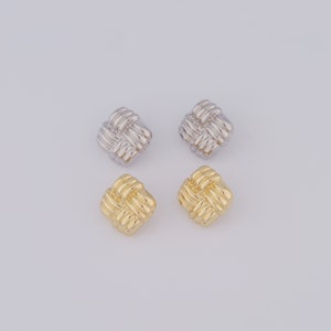 18K Gold Filled Square Oorbellen, Fashion Oorbellen, Hypoallergene oorbellen, Cadeaus voor haar, 20,5x5mm