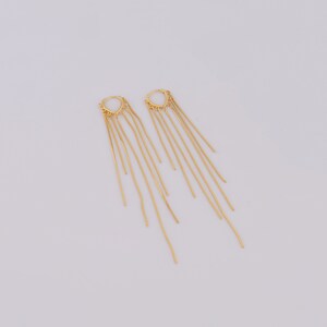 18K Gold Filled Tassel Oorbellen, Fashion Oorbellen, Cadeau voor haar, 112x16x2.5mm