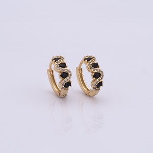 18K goud gevulde cirkeloorbellen, micro Pavé CZ hoepeloorbellen, damesoorbellen, 13x14,5x4,5 mm