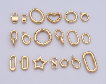 18K goud gevulde vergrendelingssluiting, hartvormige sluiting, open eindsluiting, kreeftsluiting, ronde sluiting, veersluiting, DIY sieraden maken