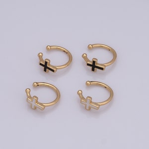 18K Gold Filled Cross Oorbellen Clip, Fashion Oorbellen, Dames Oorbellen, Cadeaus voor haar, 12x11x5.5mm
