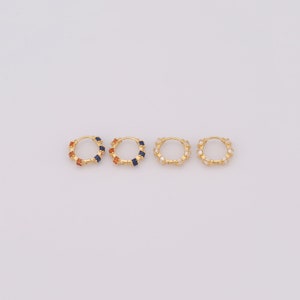18K Gold Filled Circle Oorbellen, Micro Pavé CZ Fashion Oorbellen, Hoop Oorbellen, Cadeau voor haar, 16,5x13,5x5mm