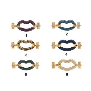 Lip Connector Micro-Pave CZ Kiss Connector 18K Gold Filled Lip Charms Kiss Charms DIY Jewelry Making Supplies 13x34x4mm