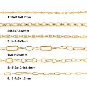 18K Gold gefüllte Papierklammer Kette, Schloss Kette, Tropfen Kette, gedrehte Kette, halb fertige Kette, DIY Schmuckherstellung