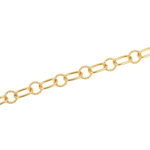 18K Gold gefüllte Papierklammerkette, gedrehte runde Kette, halb fertige Kette, Armbandkette, Halskettenkette, DIY Schmuckherstellung, 8x1mm