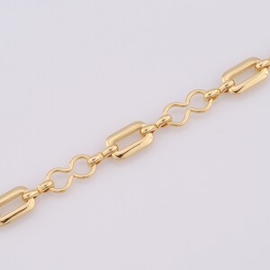 18K Gold gefüllte Figur 8 Ketten, Büroklammerketten, DIY Schmuckherstellung, 12x7x2,5mm