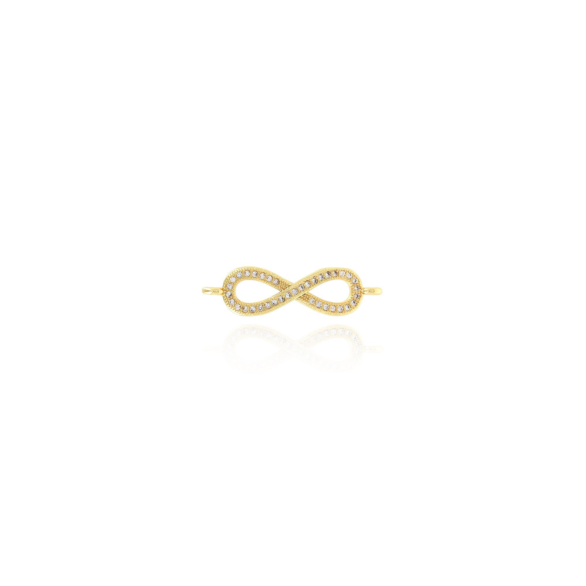18K Gold Filled Infinity Connector Gold Infinity Connector Micropavé CZ ...