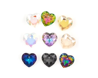 Collar de cristal (672 piezas), colgante con forma de corazón (6432), cristal AB, multicolor opcional, accesorios de cristal para joyería DIY.