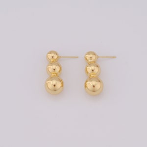 18 kt gold filled balkraaloorbellen, mode-oorbellen, cadeau voor haar (29,5 x 11,5 x 11,5 mm)