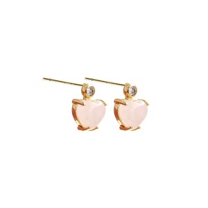 Hartvormige oorbellen, 18K goud gevulde zirkoon oorbellen, cadeau voor hem, micro Pavé CZ eenvoudige oorbellen, DIY handgemaakt, 8,3x11,5x5,5mm