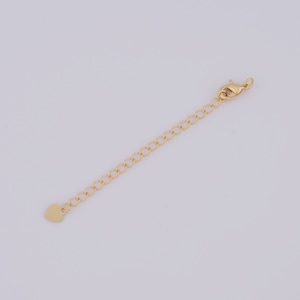 18K Gold Filled Heart Extension Chain, Lobster Clasp Extension Chain, DIY Jewelry Making ,80mm